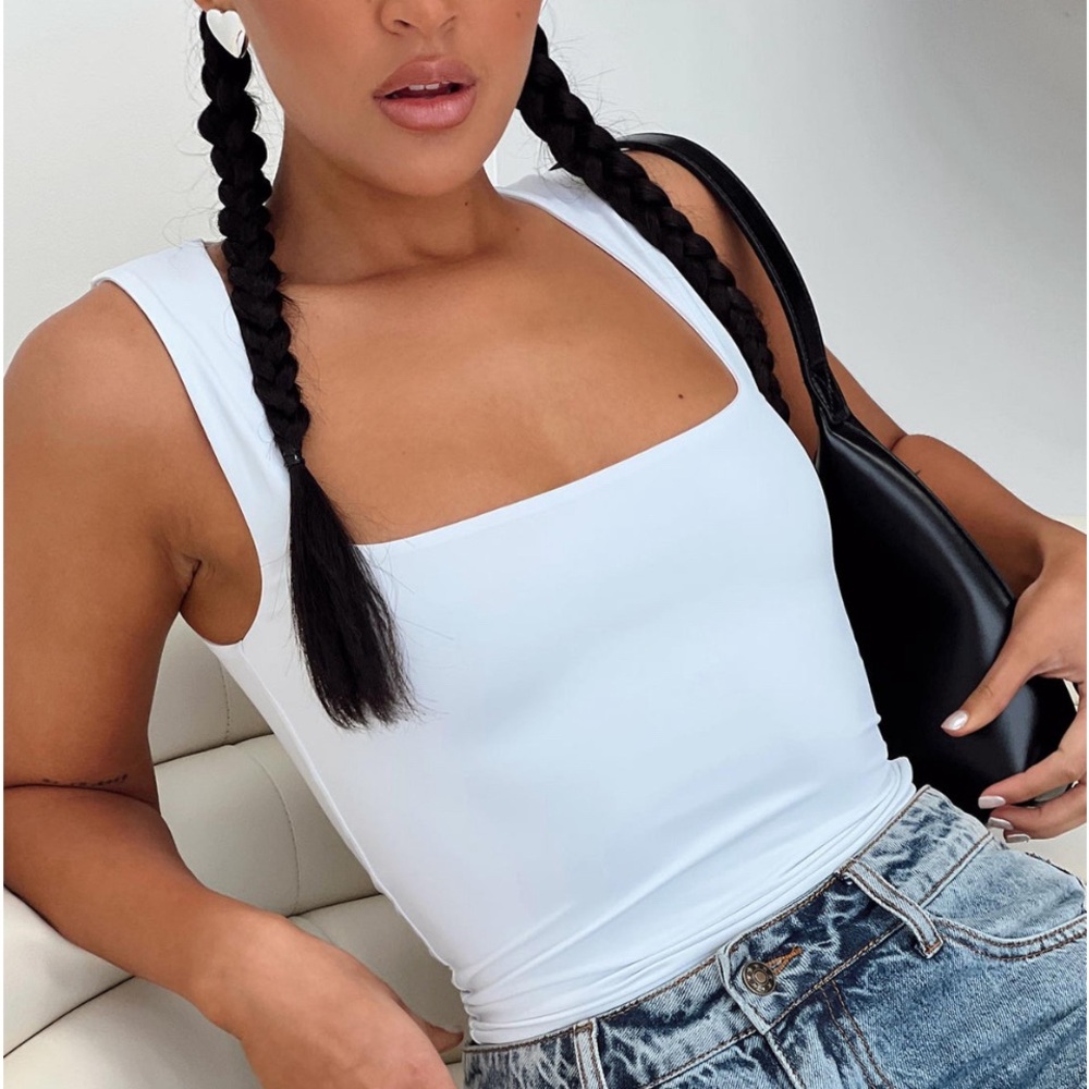 Princess Polly Back in Time Top White (Size:0)